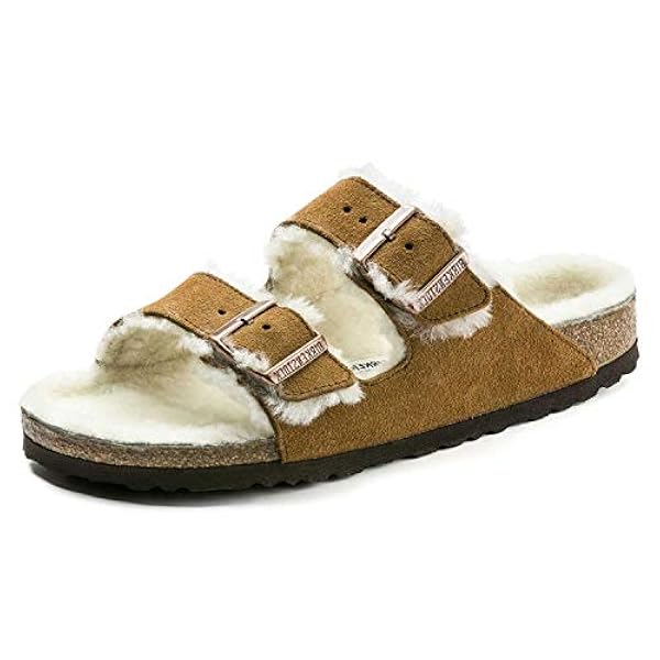 Birkenstock Arizona Shearling slippers voor dames, zwart